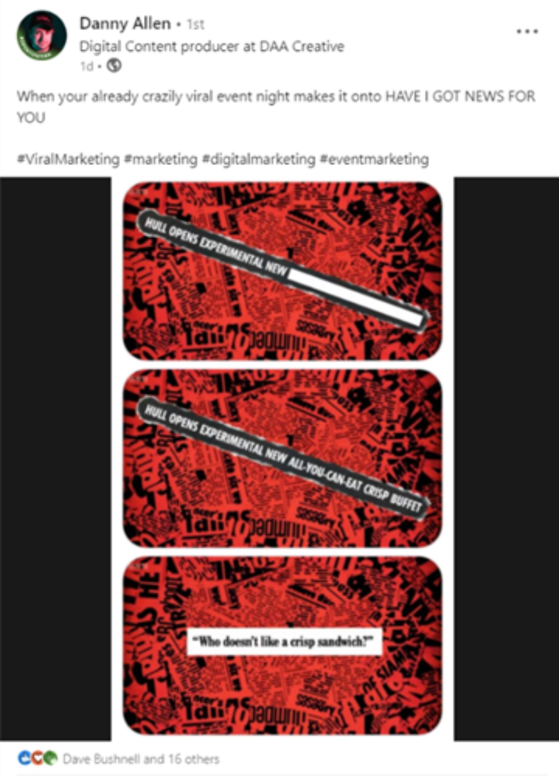 Crisp buffet from danny allen